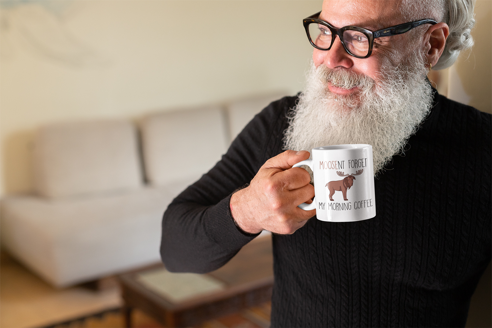 moosent forget morning coffee gift mug funny moose pun