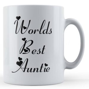 Worlds Best Auntie - Aunt Gift Mug From Niece, Nephew
