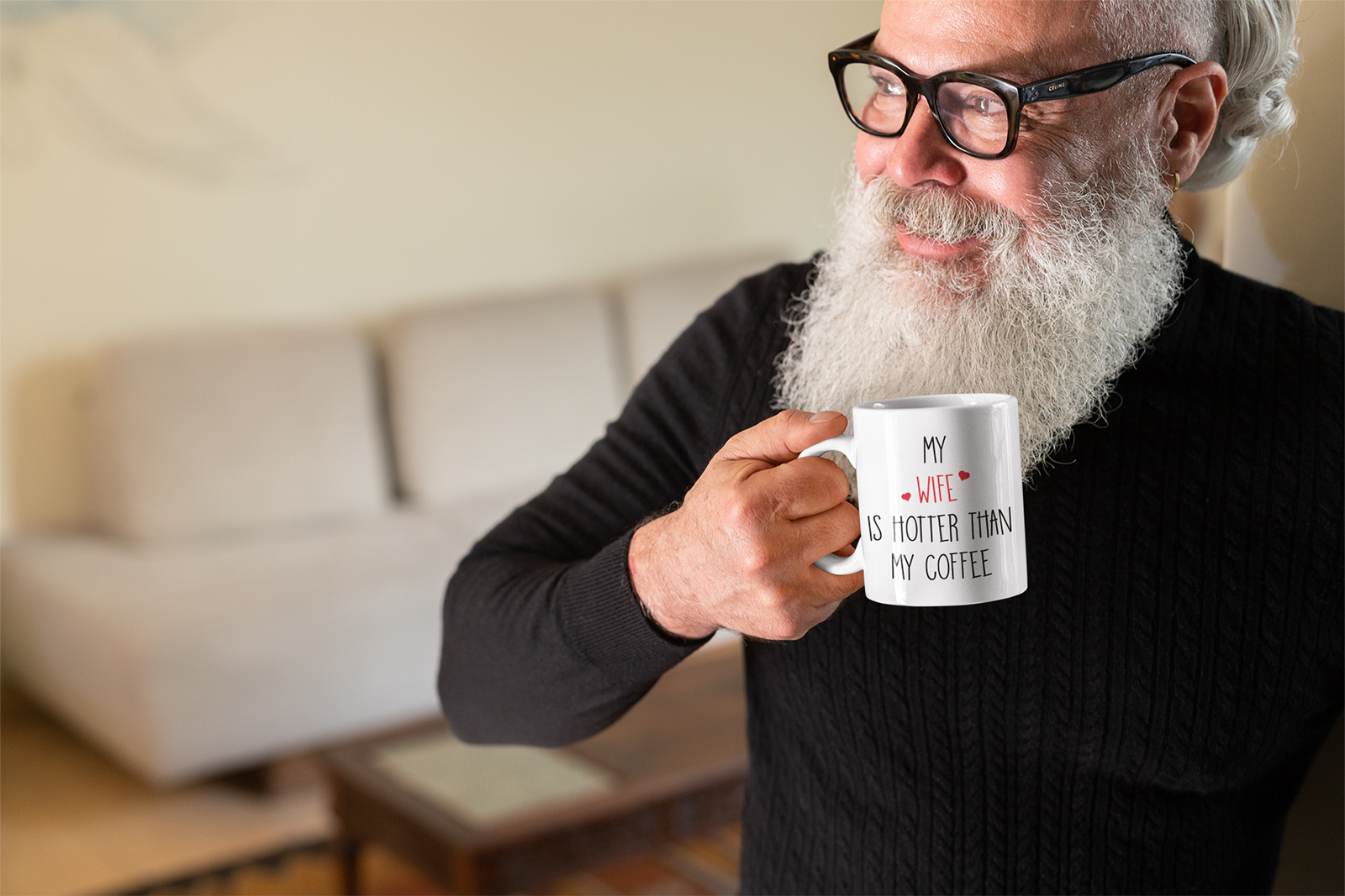 wife is hotter than coffee funny gift mug for husband