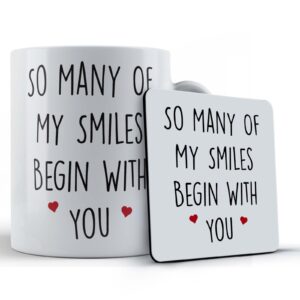 boyfriend girlfriend valentines gift mug and coaster
