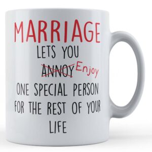 marriage lets you annoy/enjoy husband wife gift mug
