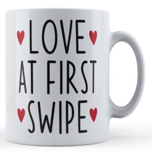 love at first swipe boyfriend girlfriend valentines gift mug